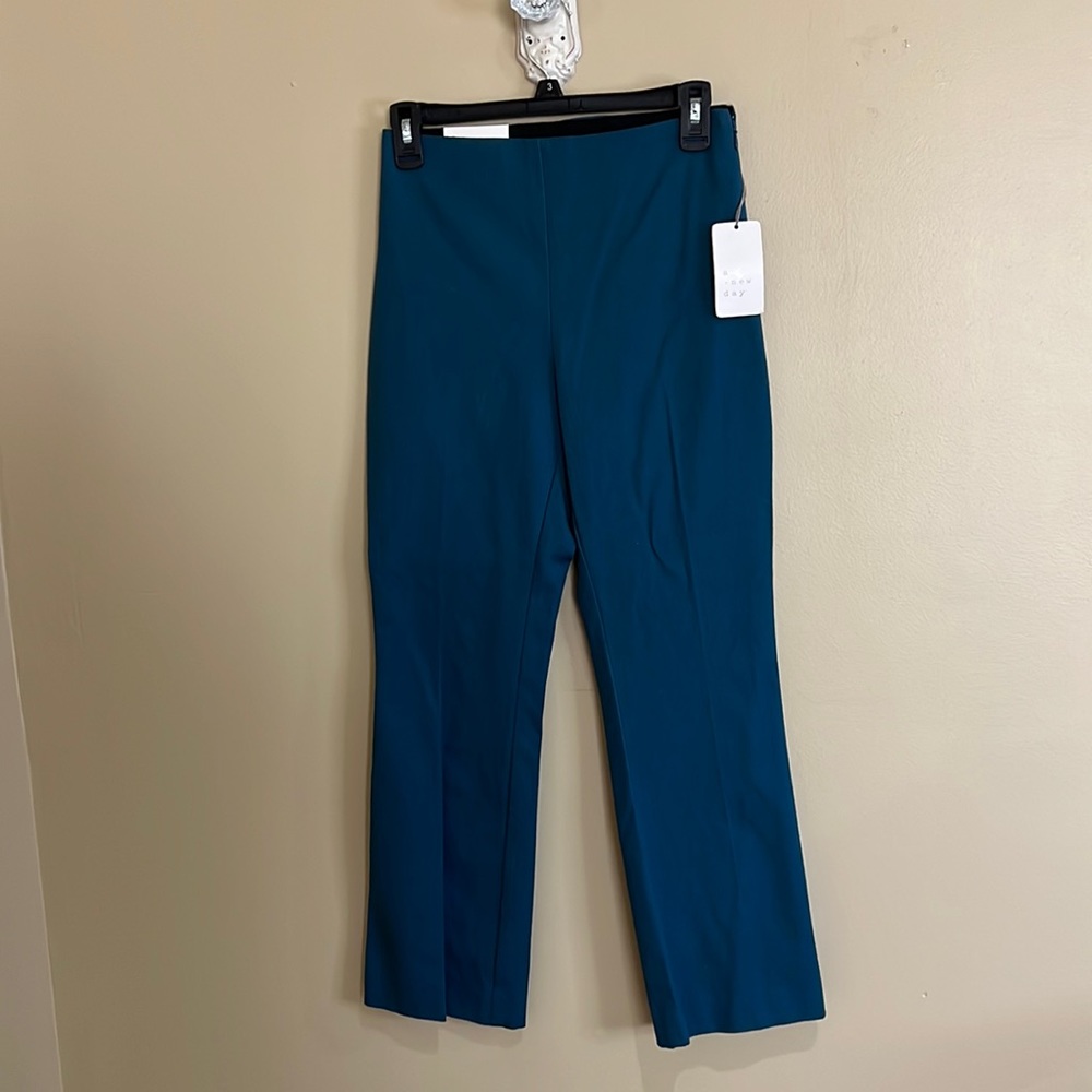 Teal kick flare stretch dress pants size 2